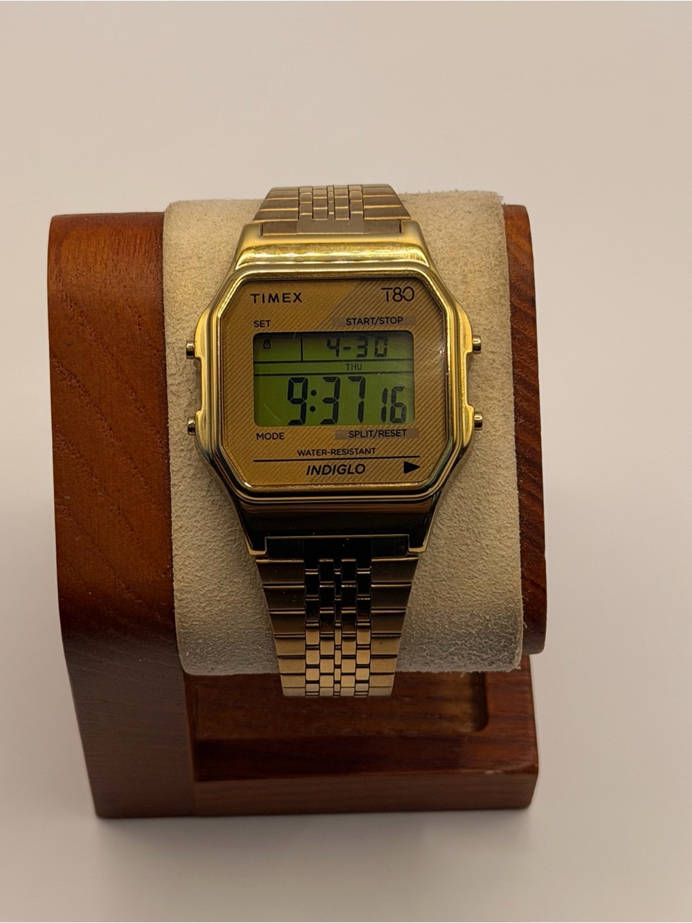 Timex T80, 34mm, Gold Stainless Steel, Digital Watch